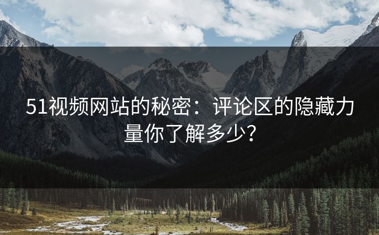 51视频网站的秘密：评论区的隐藏力量你了解多少？