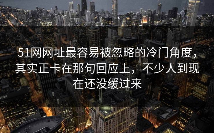 51网网址最容易被忽略的冷门角度，其实正卡在那句回应上，不少人到现在还没缓过来